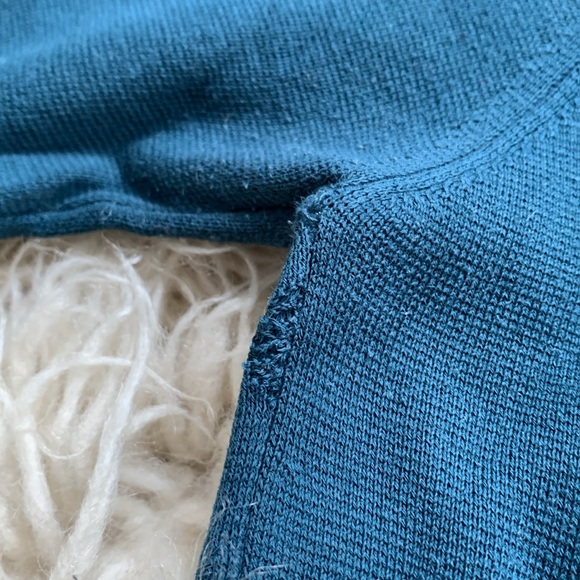 Deep green-blue a-line knit dress, small - Picture 3 of 4